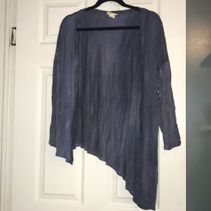 Blue High/Low Cardigan
